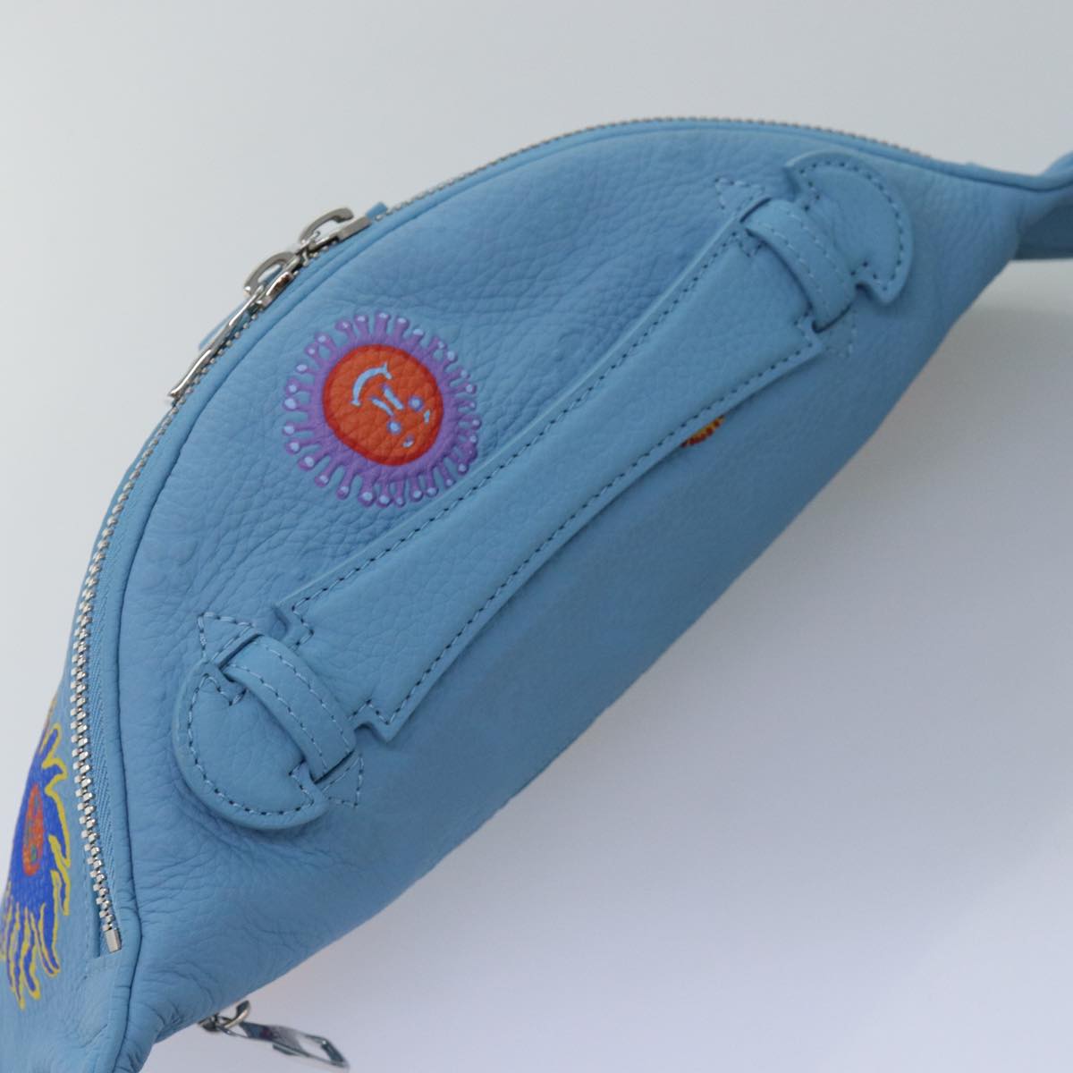 LOUIS VUITTON Taurillon Monogram Maxi Bum Bag bag Light Blue M21715 Auth 76433SM