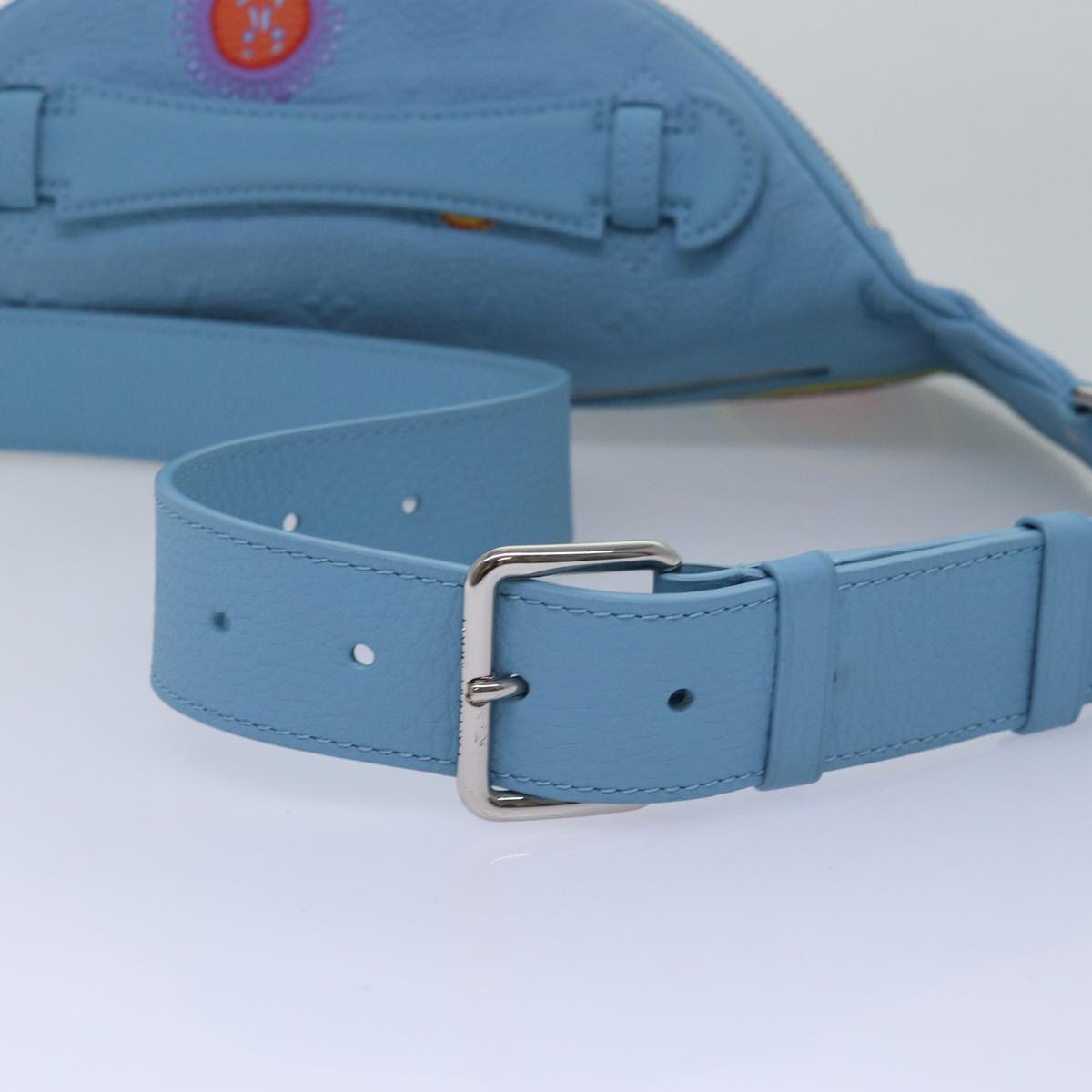 LOUIS VUITTON Taurillon Monogram Maxi Bum Bag bag Light Blue M21715 Auth 76433SM