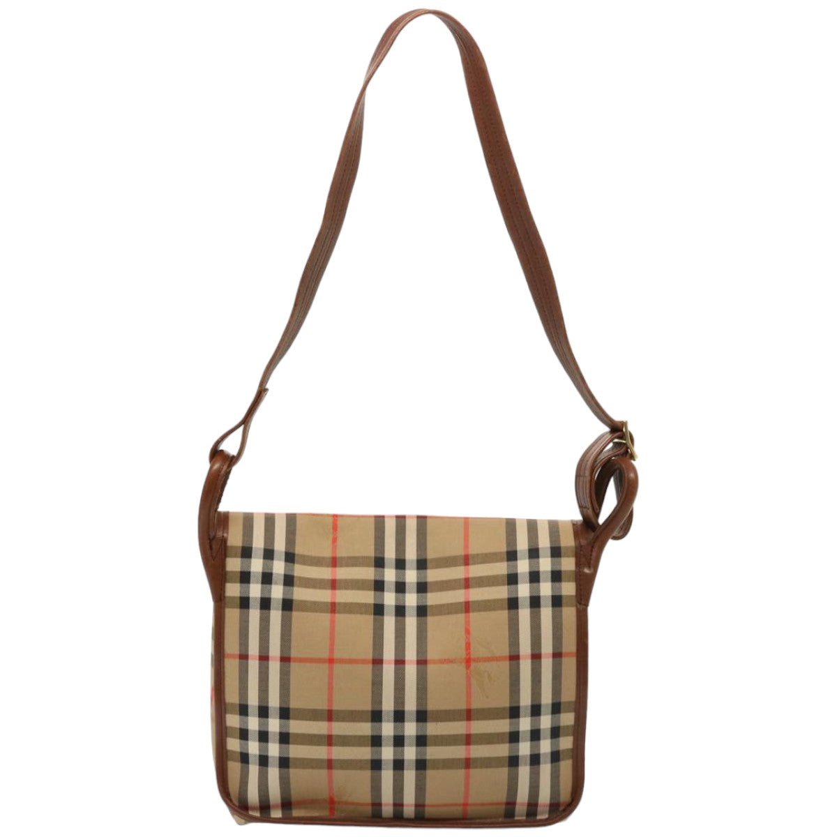 Burberrys Nova Check Shoulder Bag Canvas Beige Auth 76481