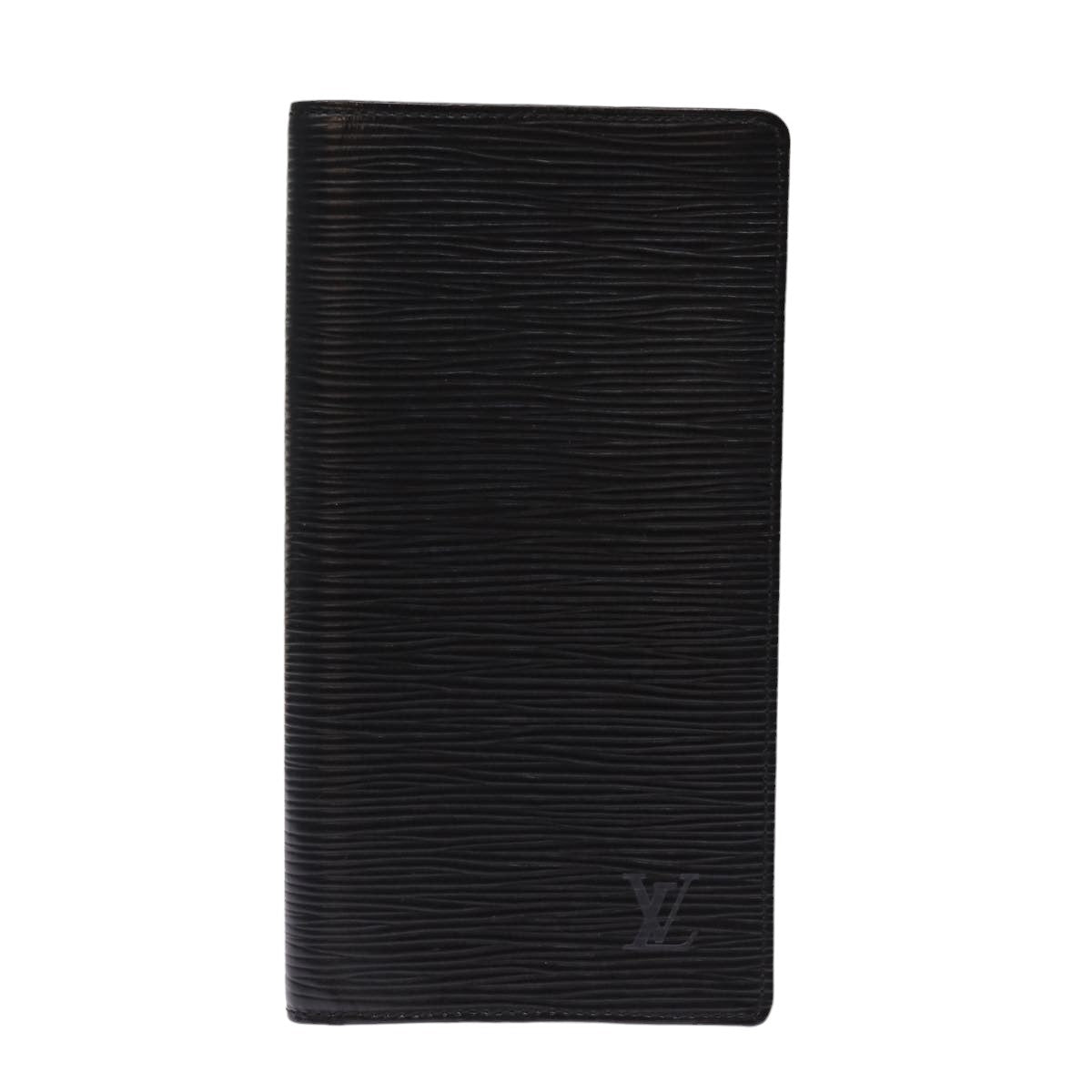 LOUIS VUITTON Epi Porte Cartes Credit Long Wallet Black M63212 LV Auth 76607