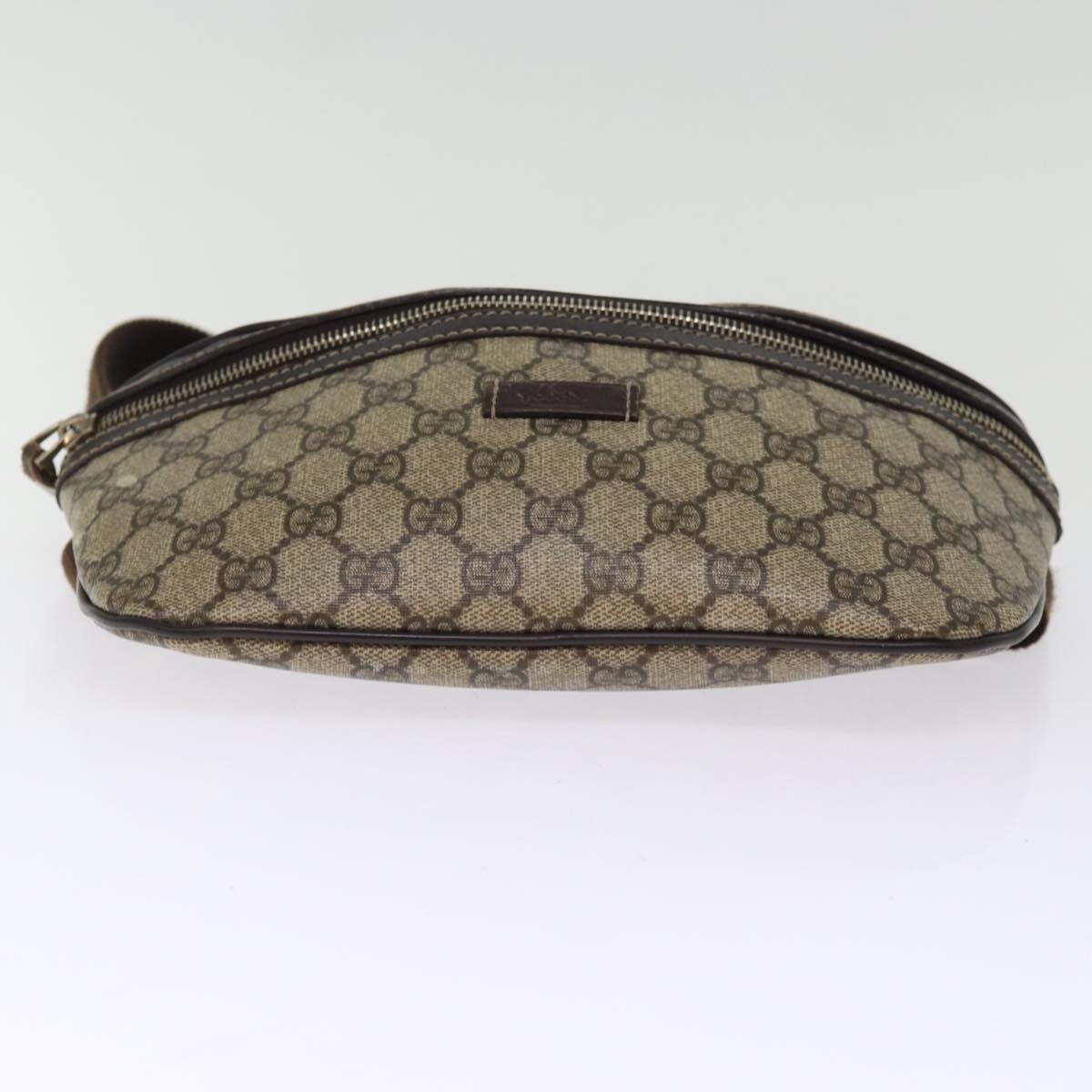 GUCCI GG Supreme Body Bag PVC Beige 233269 Auth 76658