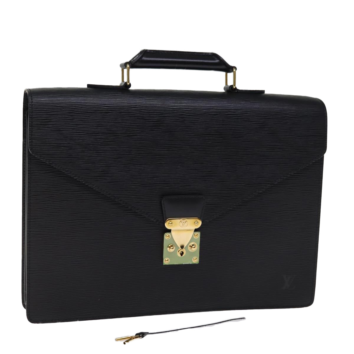 LOUIS VUITTON Epi Serviette Conseiller Briefcase Black M54422 LV Auth 76713