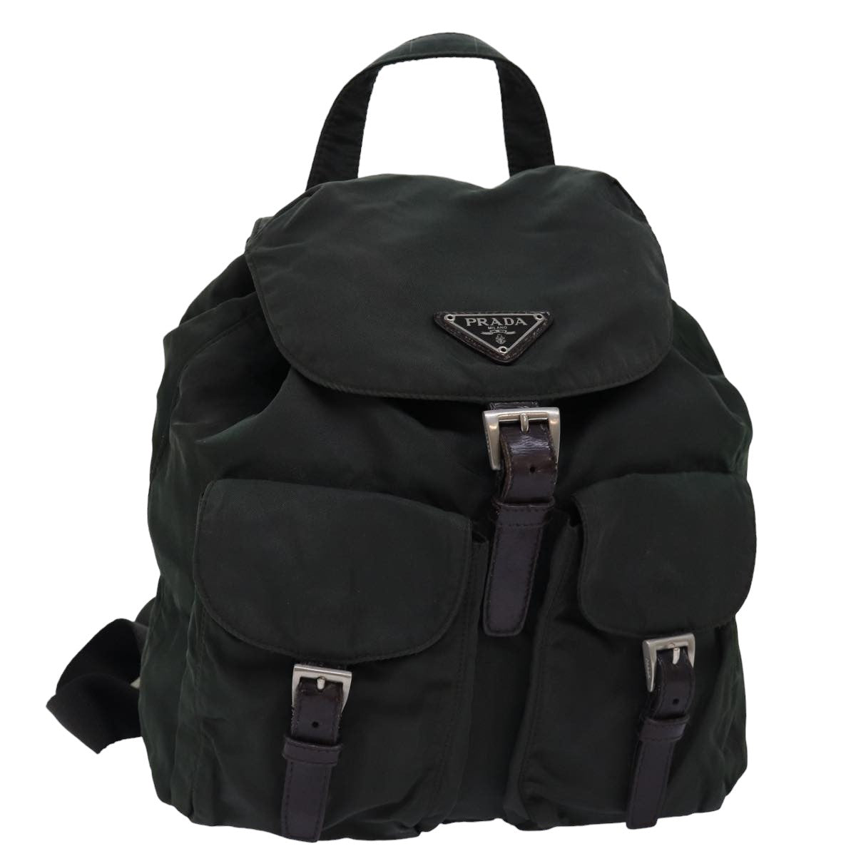 PRADA Backpack Nylon Khaki Auth 76798