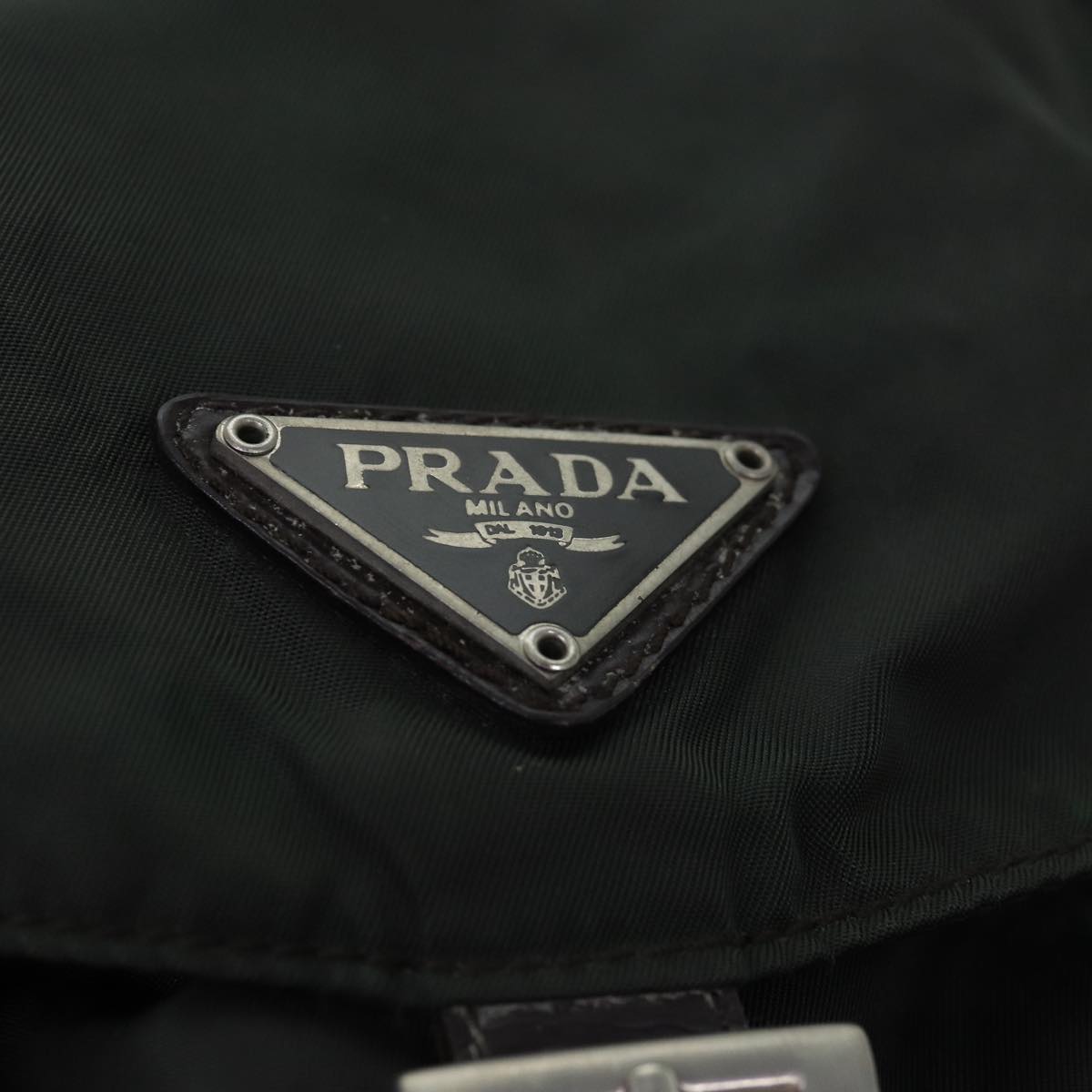 PRADA Backpack Nylon Khaki Auth 76798