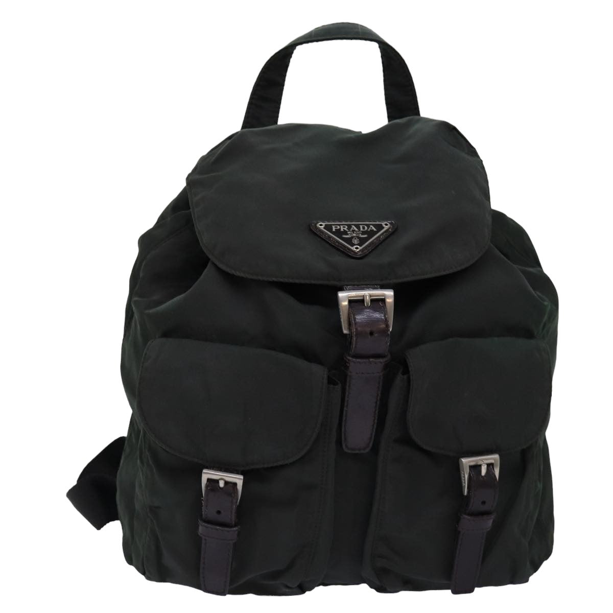 PRADA Backpack Nylon Khaki Auth 76798