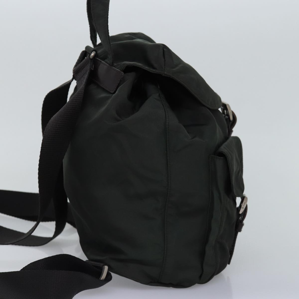 PRADA Backpack Nylon Khaki Auth 76798