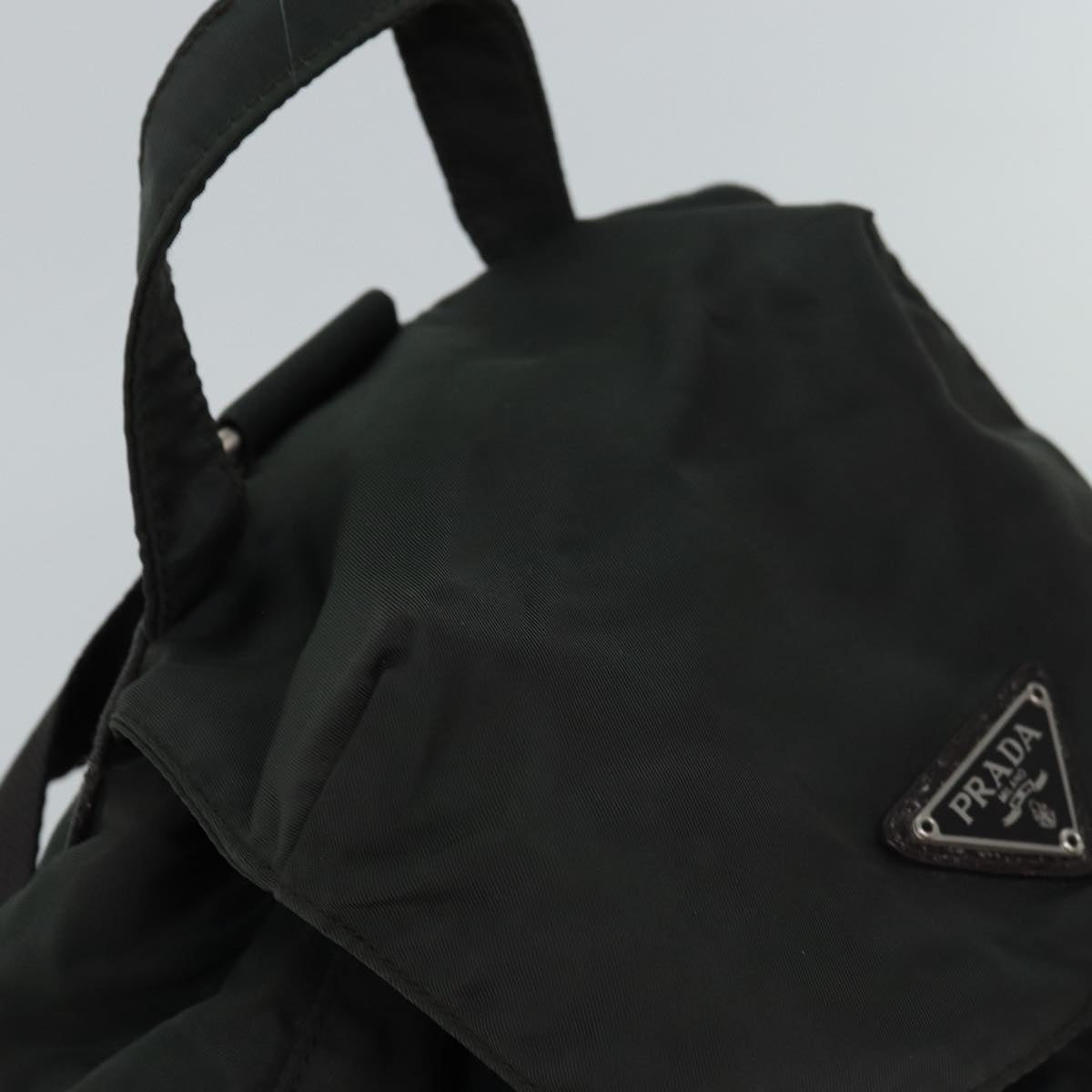 PRADA Backpack Nylon Khaki Auth 76798