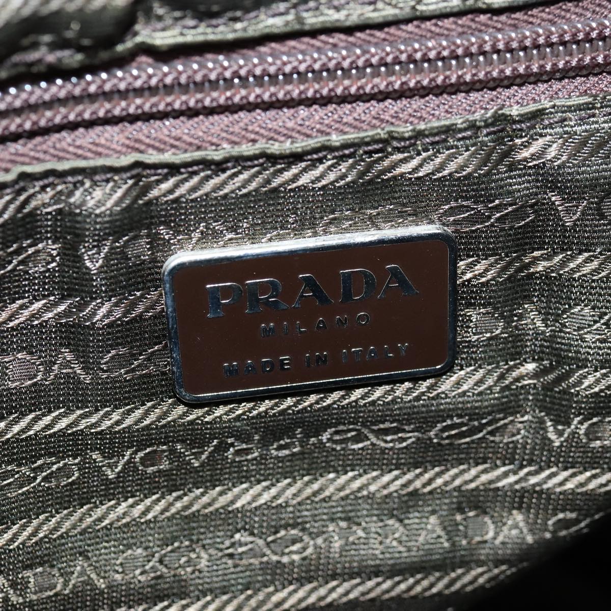 PRADA Backpack Nylon Khaki Auth 76800