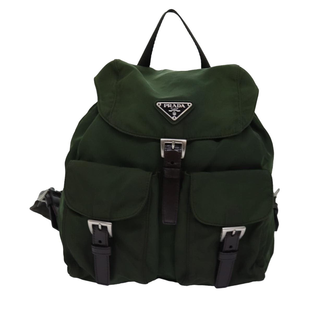 PRADA Backpack Nylon Khaki Auth 76800