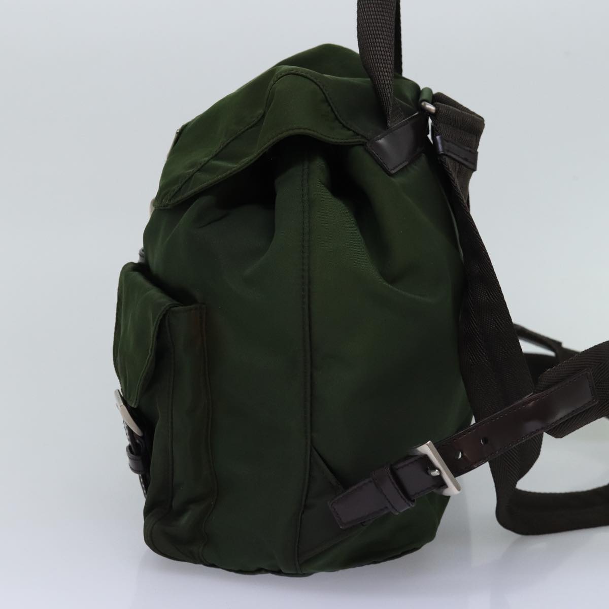 PRADA Backpack Nylon Khaki Auth 76800