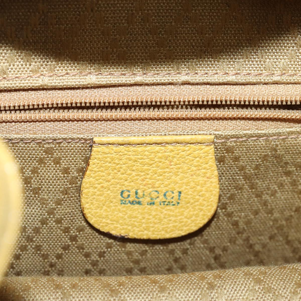 GUCCI Bamboo Backpack Suede Leather Yellow 003 2058 0030 Auth 76895