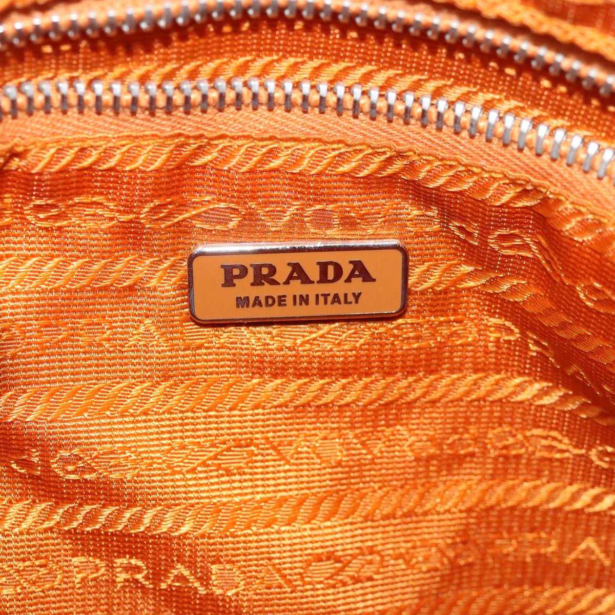 PRADA Shoulder Bag Nylon Orange Auth 77204