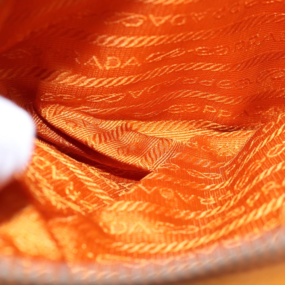 PRADA Shoulder Bag Nylon Orange Auth 77204