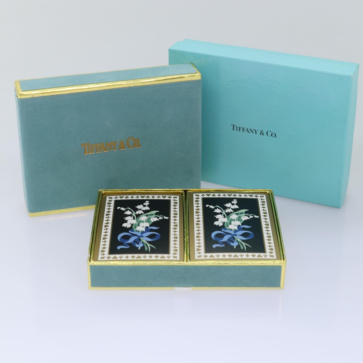 TIFFANY&Co. Playing Cards Turquoise Blue Auth 77234