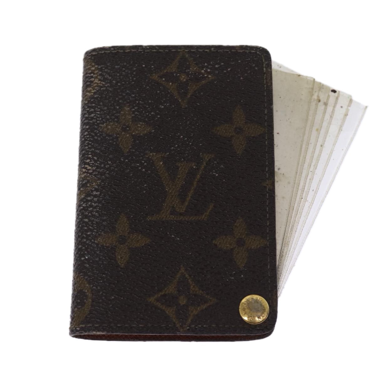 LOUIS VUITTON Monogram Porte Cartes Credit Pression Case M60937 LV Auth 77238