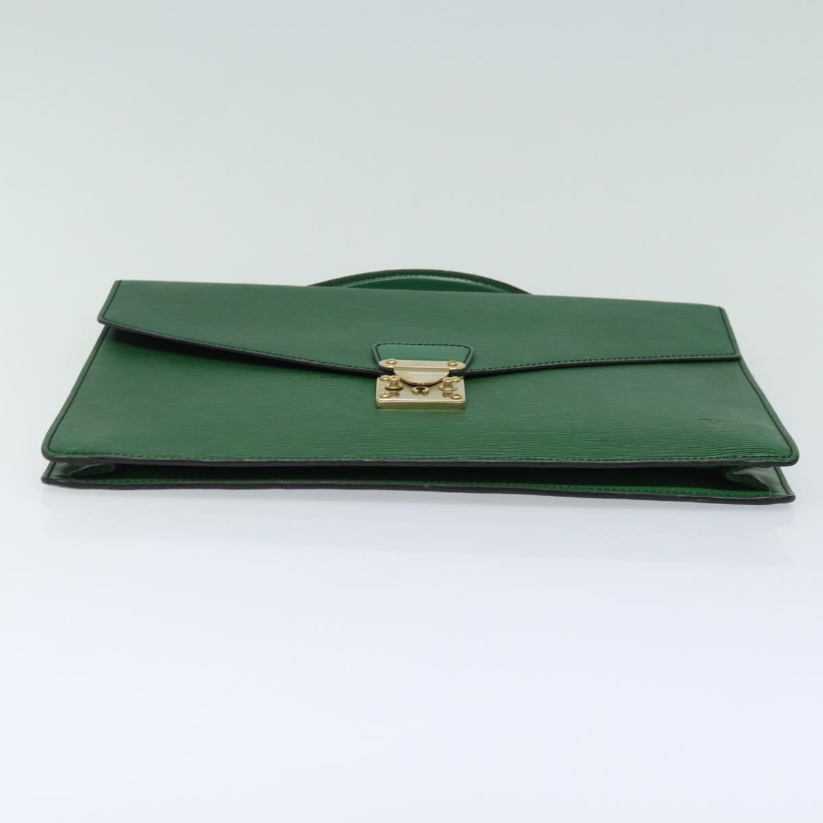 LOUIS VUITTON Epi Porte Documents Bandouliere Briefcase Green M54464 Auth 77249