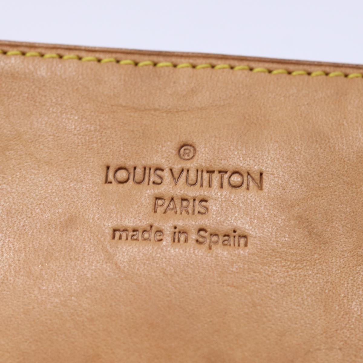 LOUIS VUITTON Nomad Cabas Ambre PM Pouch Leather Beige M92502 LV Auth 77251
