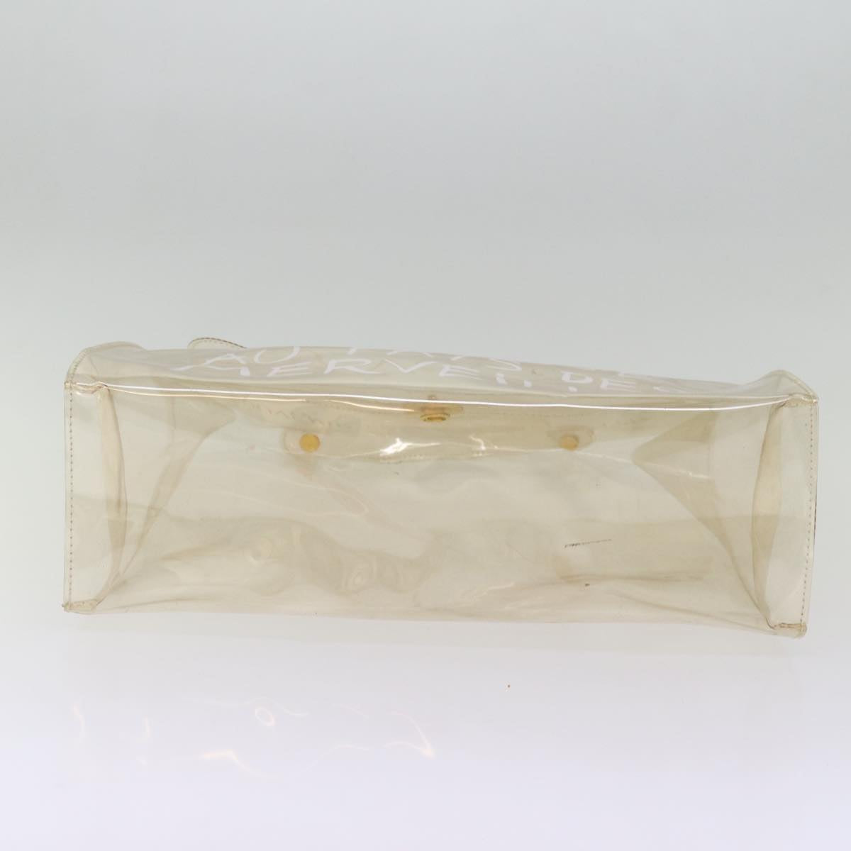 HERMES Vinyl Kelly Hand Bag Vinyl Clear Auth 77429