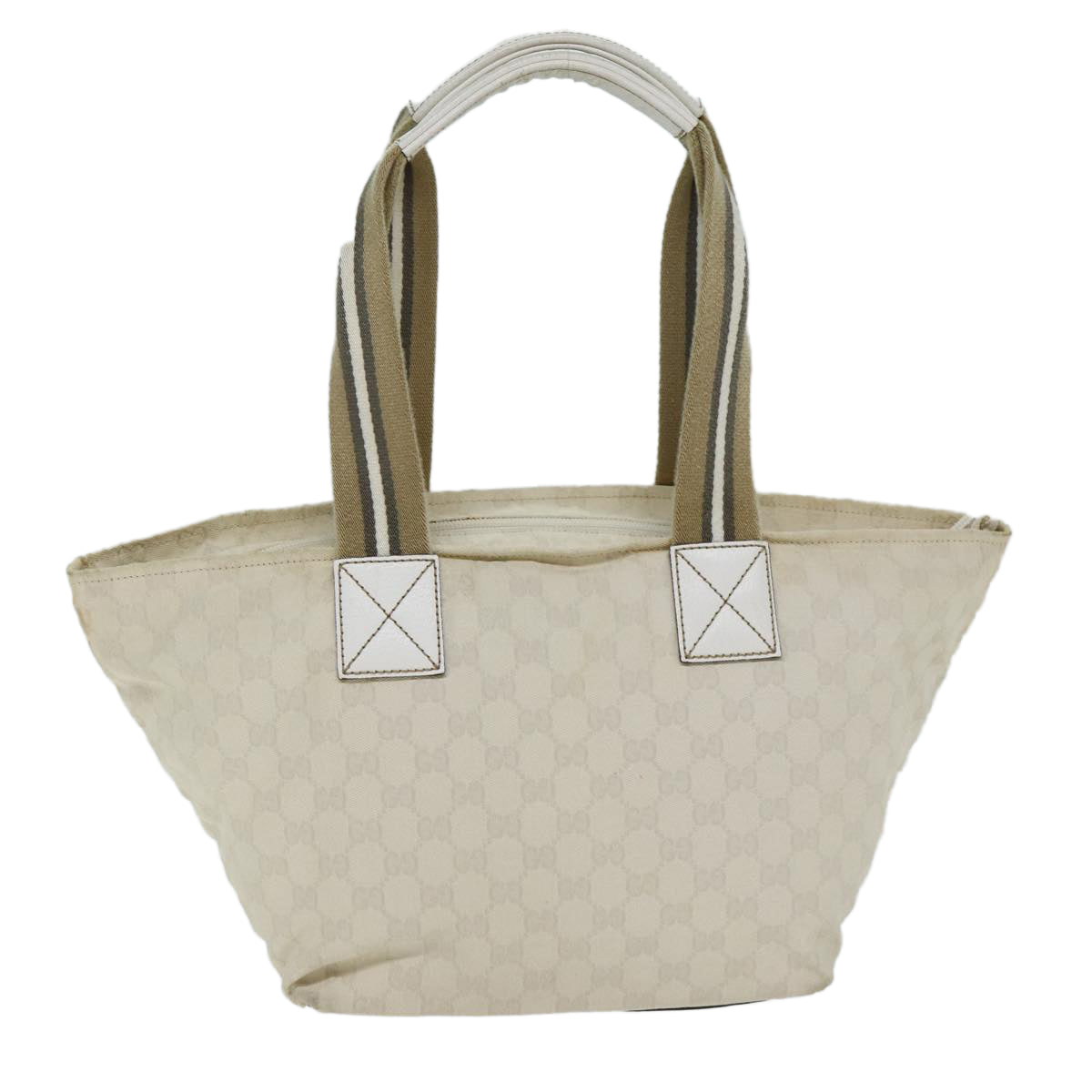 GUCCI GG Canvas Tote Bag White 131230 Auth 77494