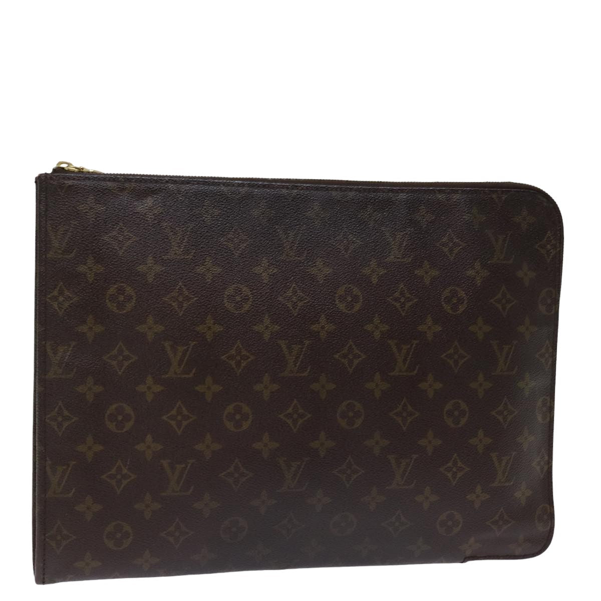 LOUIS VUITTON Monogram Poche Document Briefcase M53400 LV Auth 77514