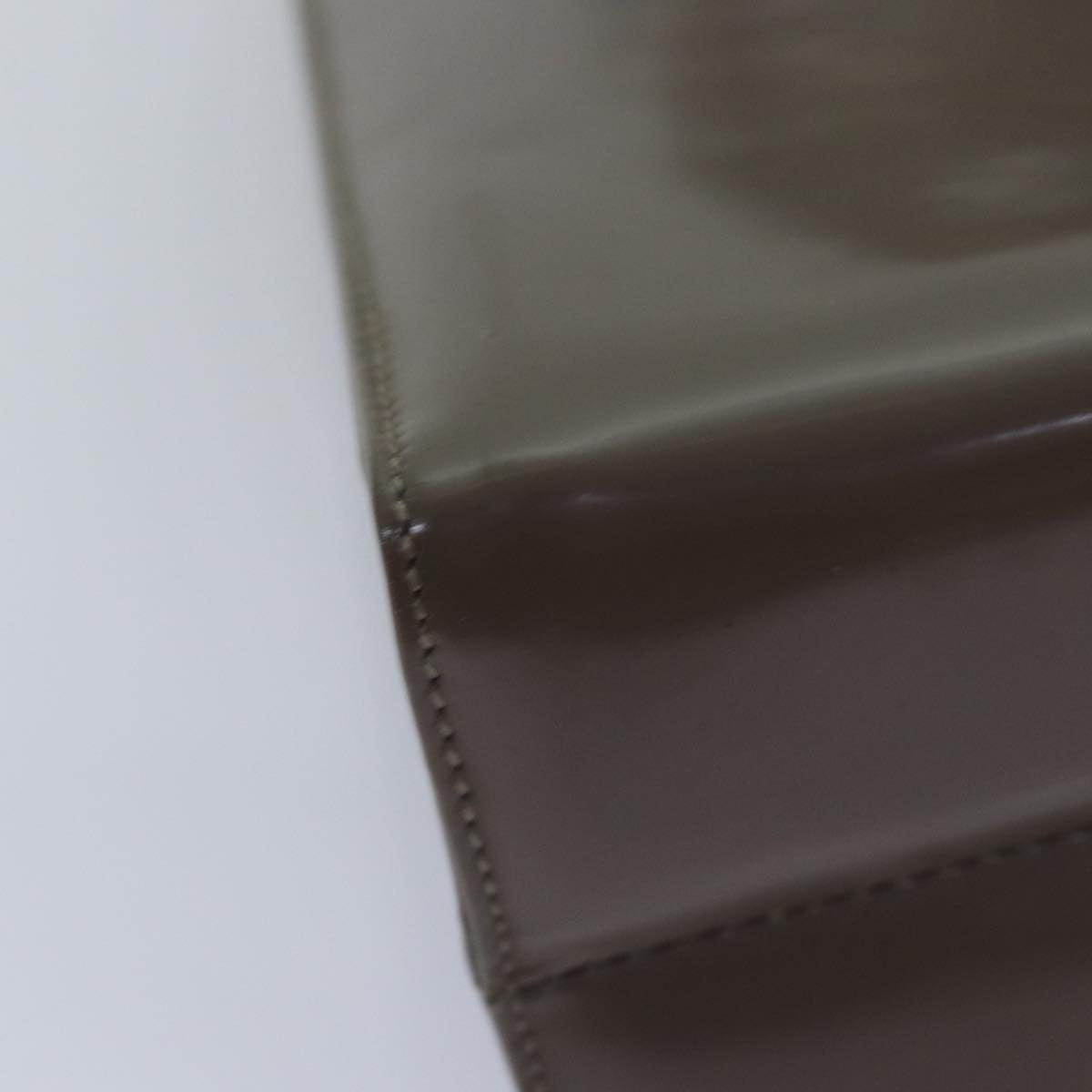 Salvatore Ferragamo Gancini Hand Bag Enamel 2way Gray Auth 77671