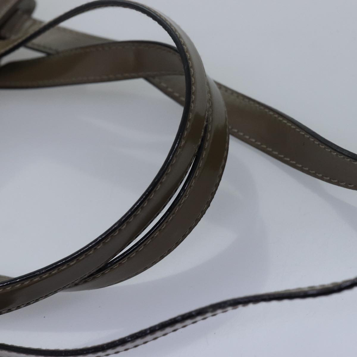 Salvatore Ferragamo Gancini Hand Bag Enamel 2way Gray Auth 77671