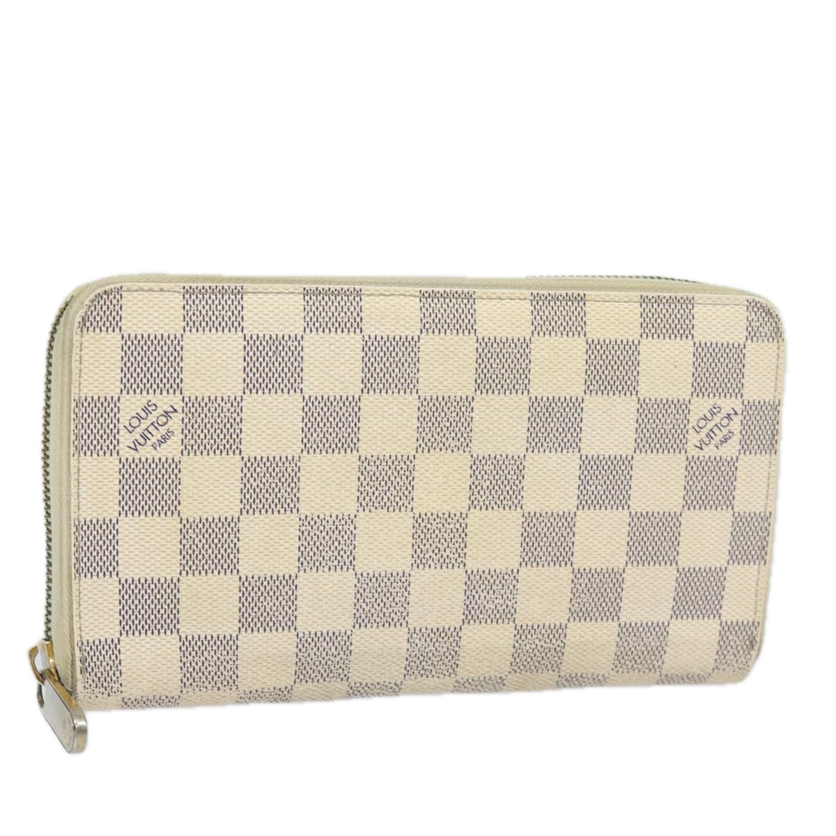 LOUIS VUITTON Damier Azur Zippy Organizer Long Wallet N60012 LV Auth 77704