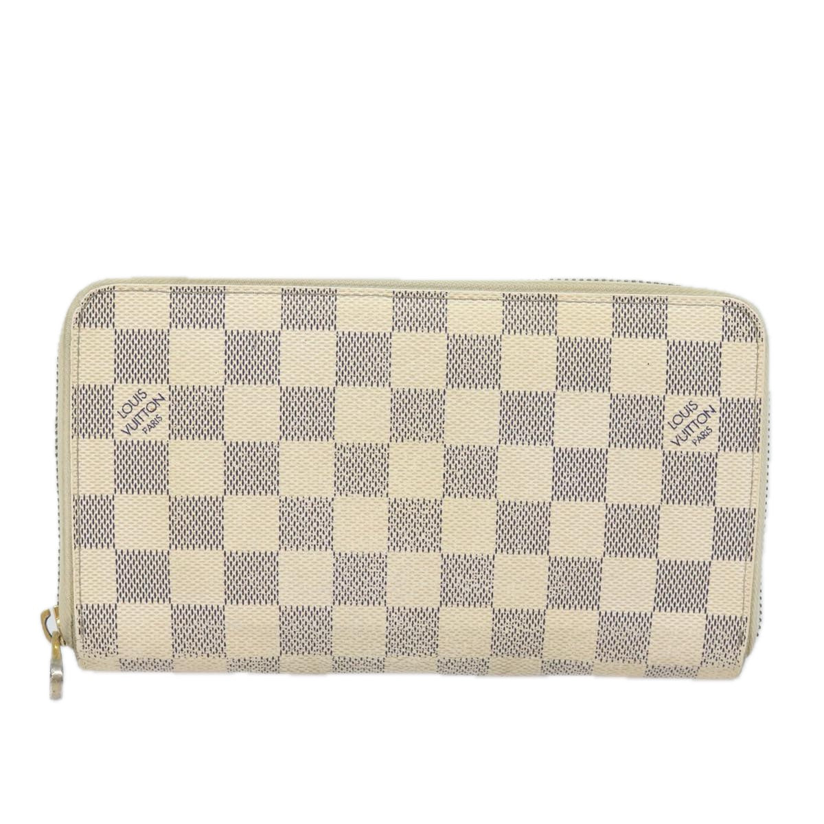 LOUIS VUITTON Damier Azur Zippy Organizer Long Wallet N60012 LV Auth 77704