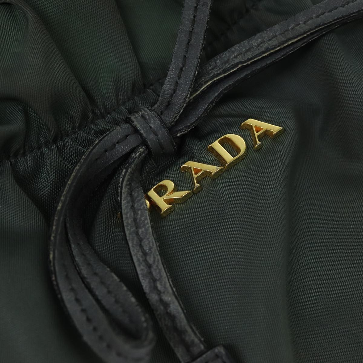 PRADA Hand Bag Nylon 2way Khaki Auth 77763