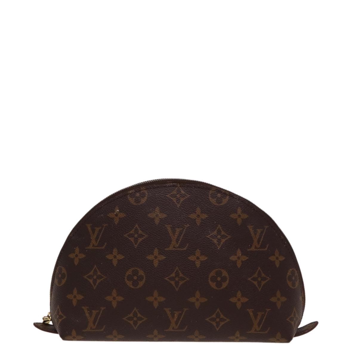 LOUIS VUITTON Monogram Trousse Demi Ronde Cosmetic Pouch M47520 LV Auth 77855