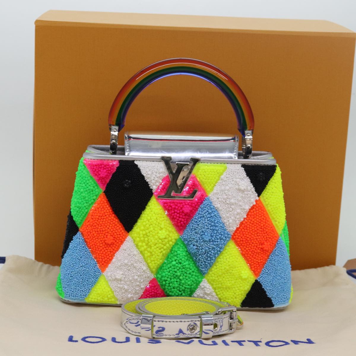 LOUIS VUITTON Ugo Rondinone Unique Edition Harlequin Resin Artycapucines BB