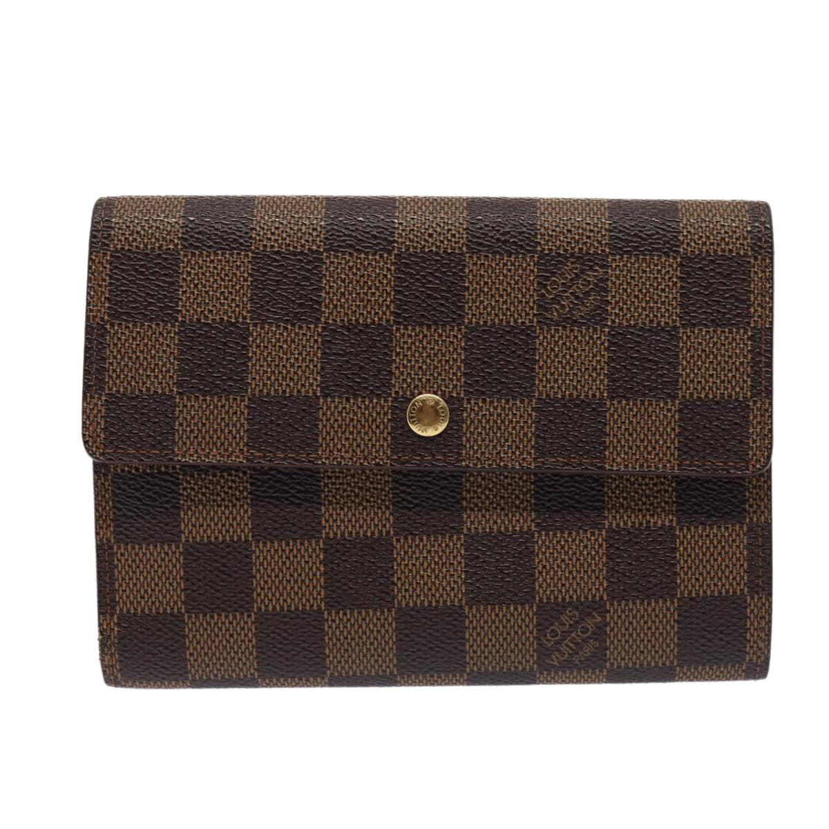 LOUIS VUITTON Damier Ebene Porte Tresor Etui Papie Wallet N61202 LV Auth 78108