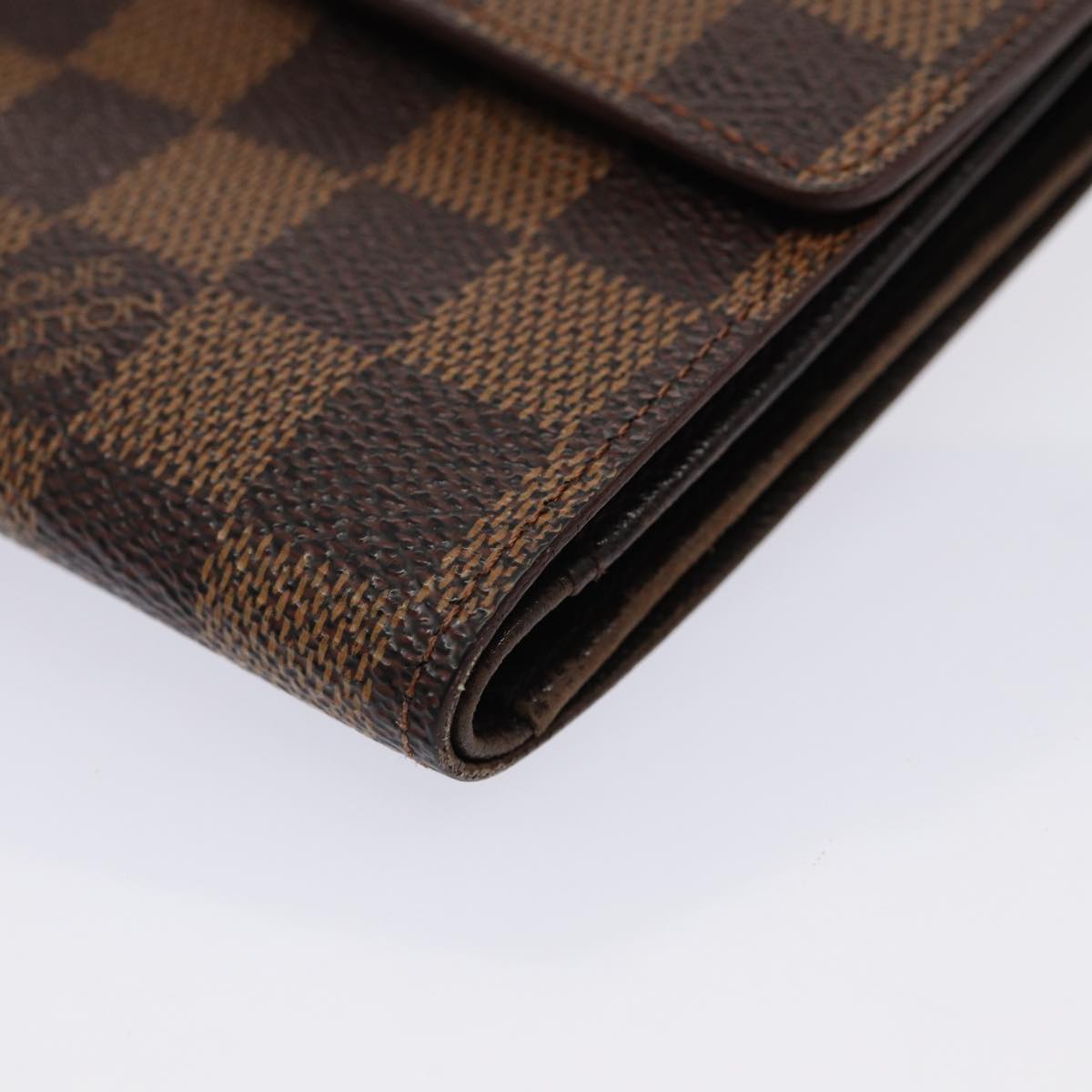 LOUIS VUITTON Damier Ebene Porte Tresor Etui Papie Wallet N61202 LV Auth 78108