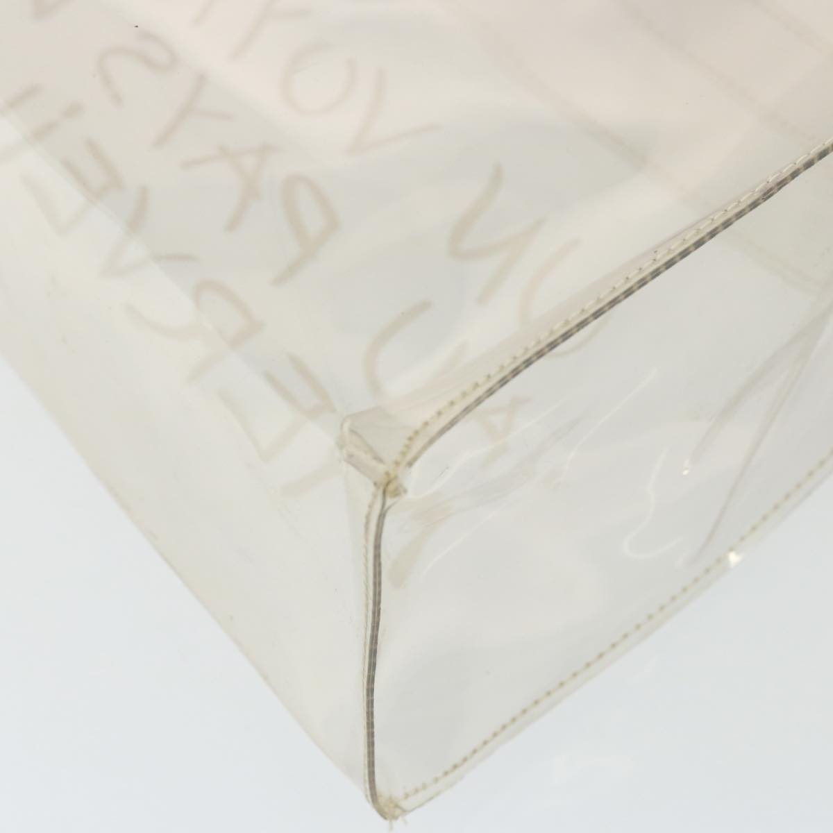 HERMES Vinyl Kelly Hand Bag Vinyl Clear Auth 78270