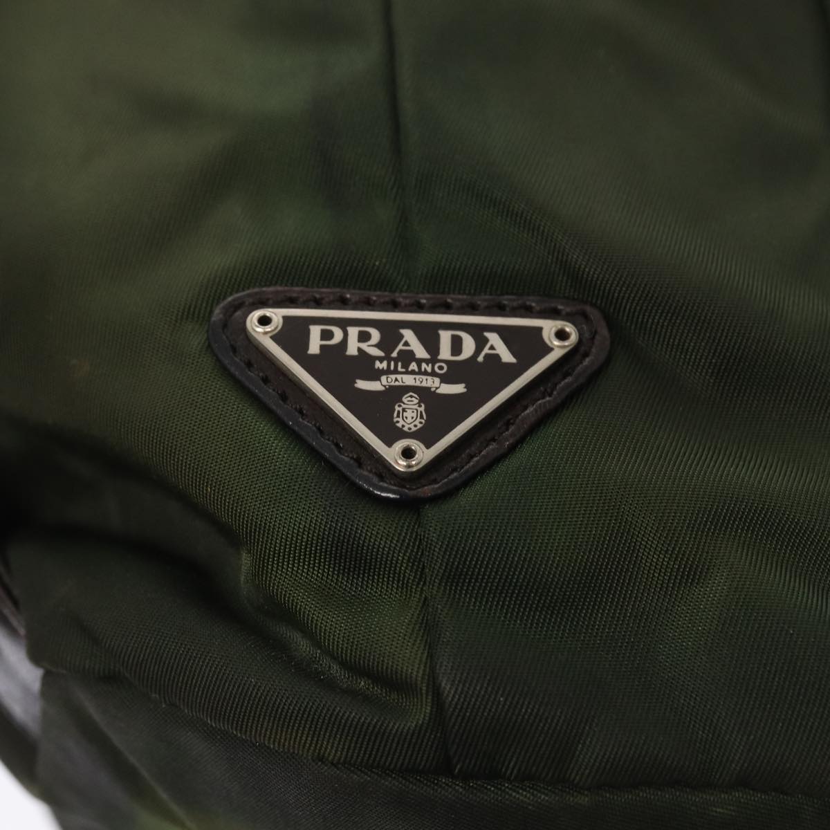 PRADA Backpack Nylon Khaki Auth 78357