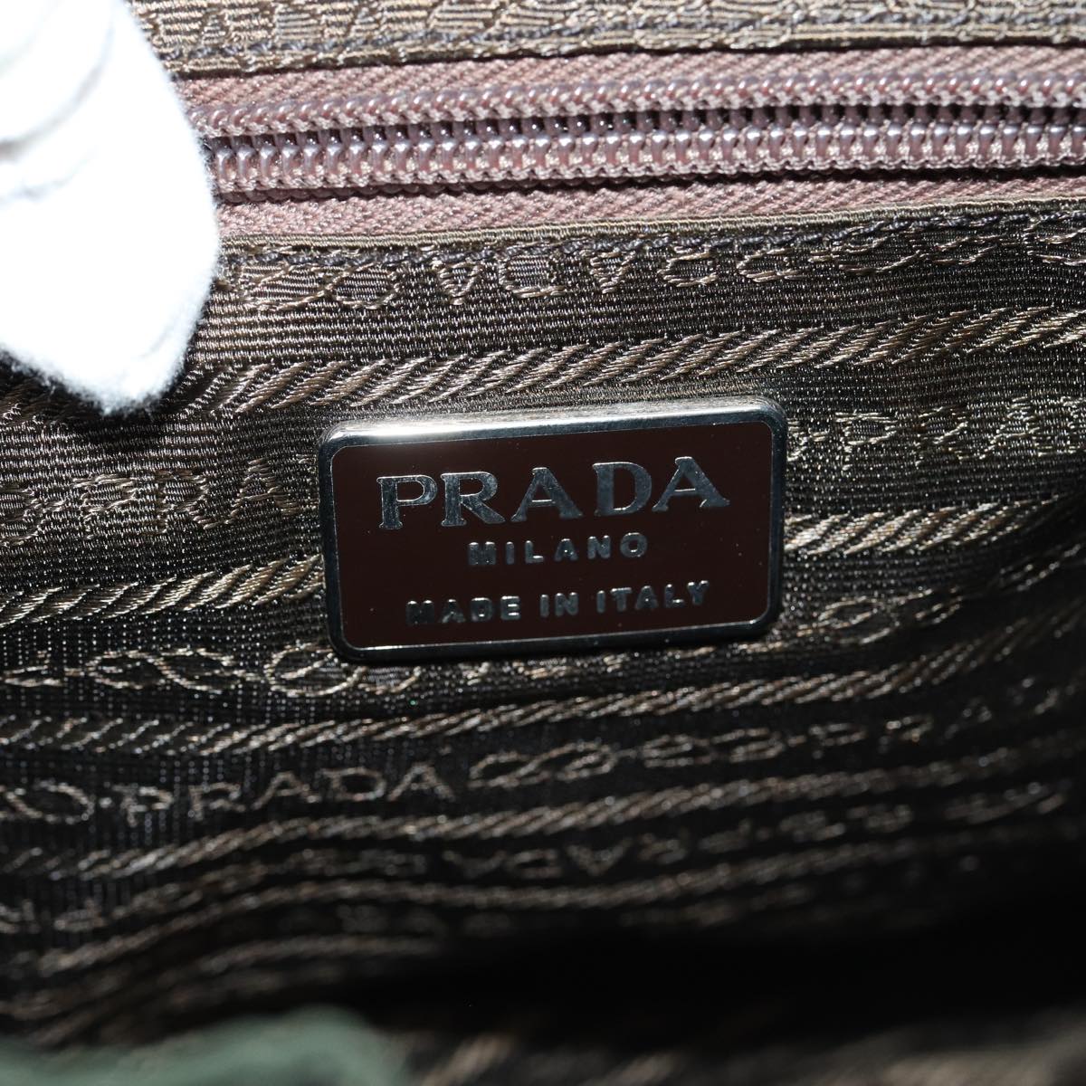 PRADA Backpack Nylon Khaki Auth 78357