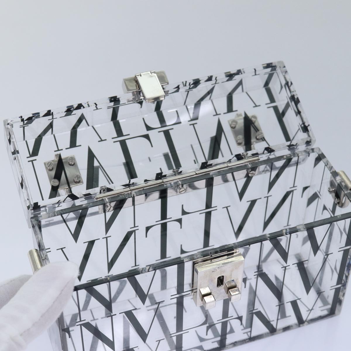 VALENTINO Hand Bag Plastic 2way Clear Auth 78373SAV