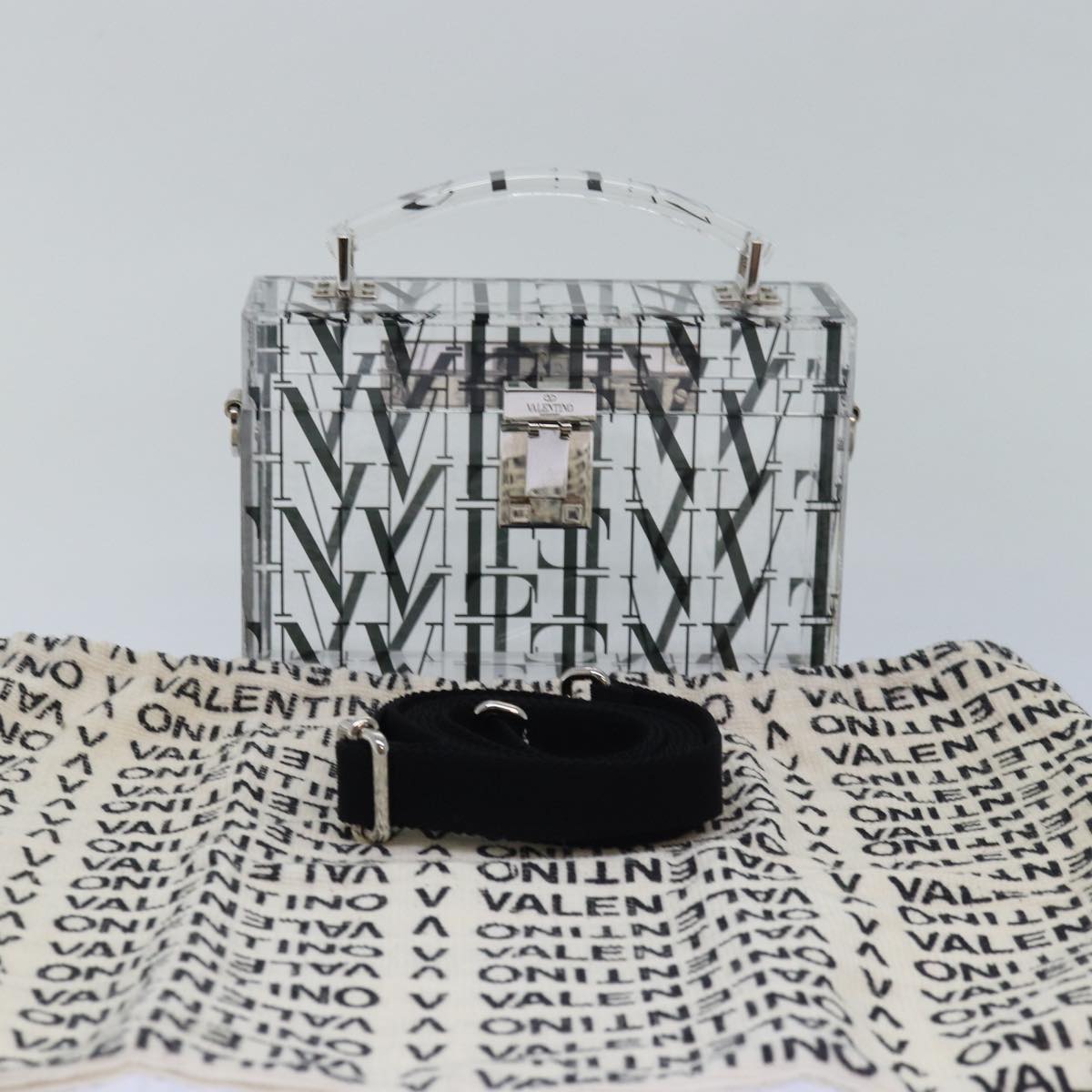 VALENTINO Hand Bag Plastic 2way Clear Auth 78373SAV
