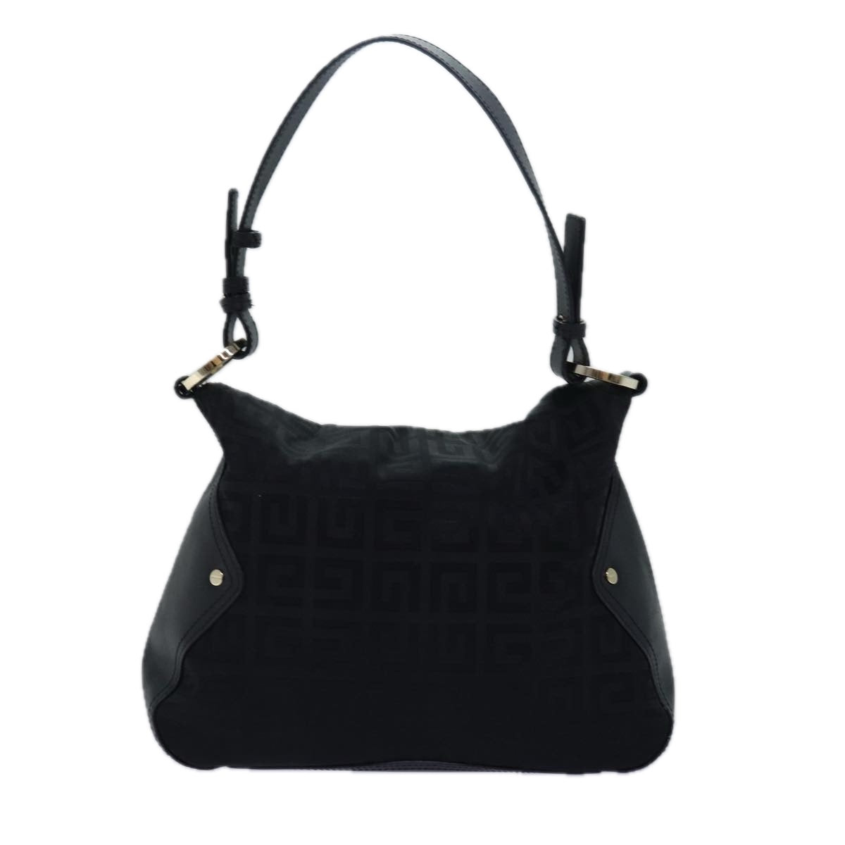 GIVENCHY Shoulder Bag Nylon Leather Black Auth 78447