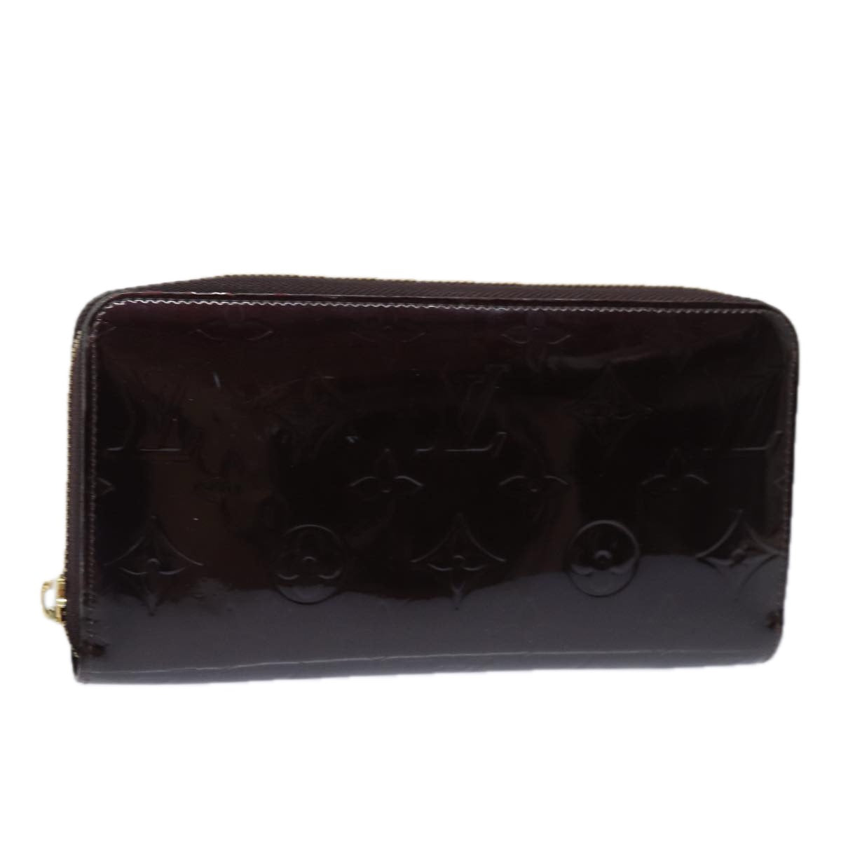 LOUIS VUITTON Monogram Vernis Zippy Wallet Wallet Amarante M93522 LV Auth 78458