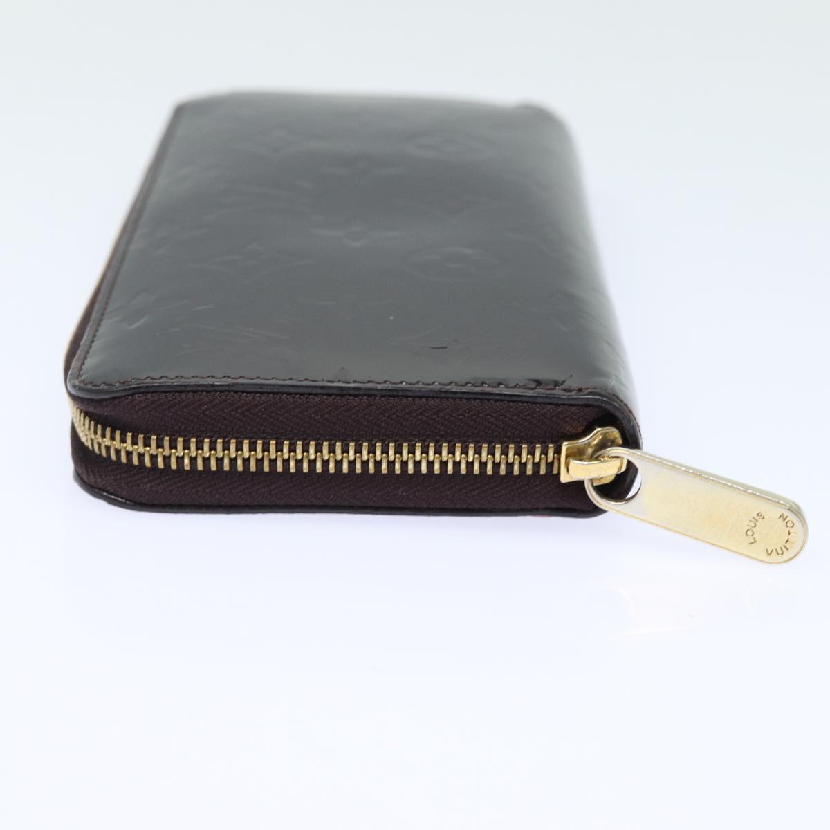 LOUIS VUITTON Monogram Vernis Zippy Wallet Wallet Amarante M93522 LV Auth 78458