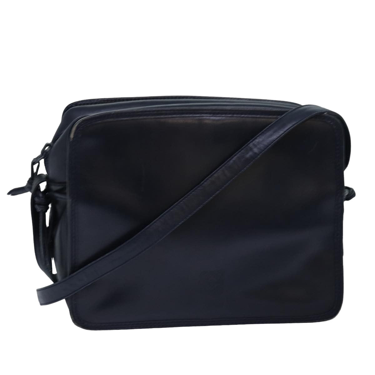 LOEWE Anagram Shoulder Bag Leather Navy Auth 78505