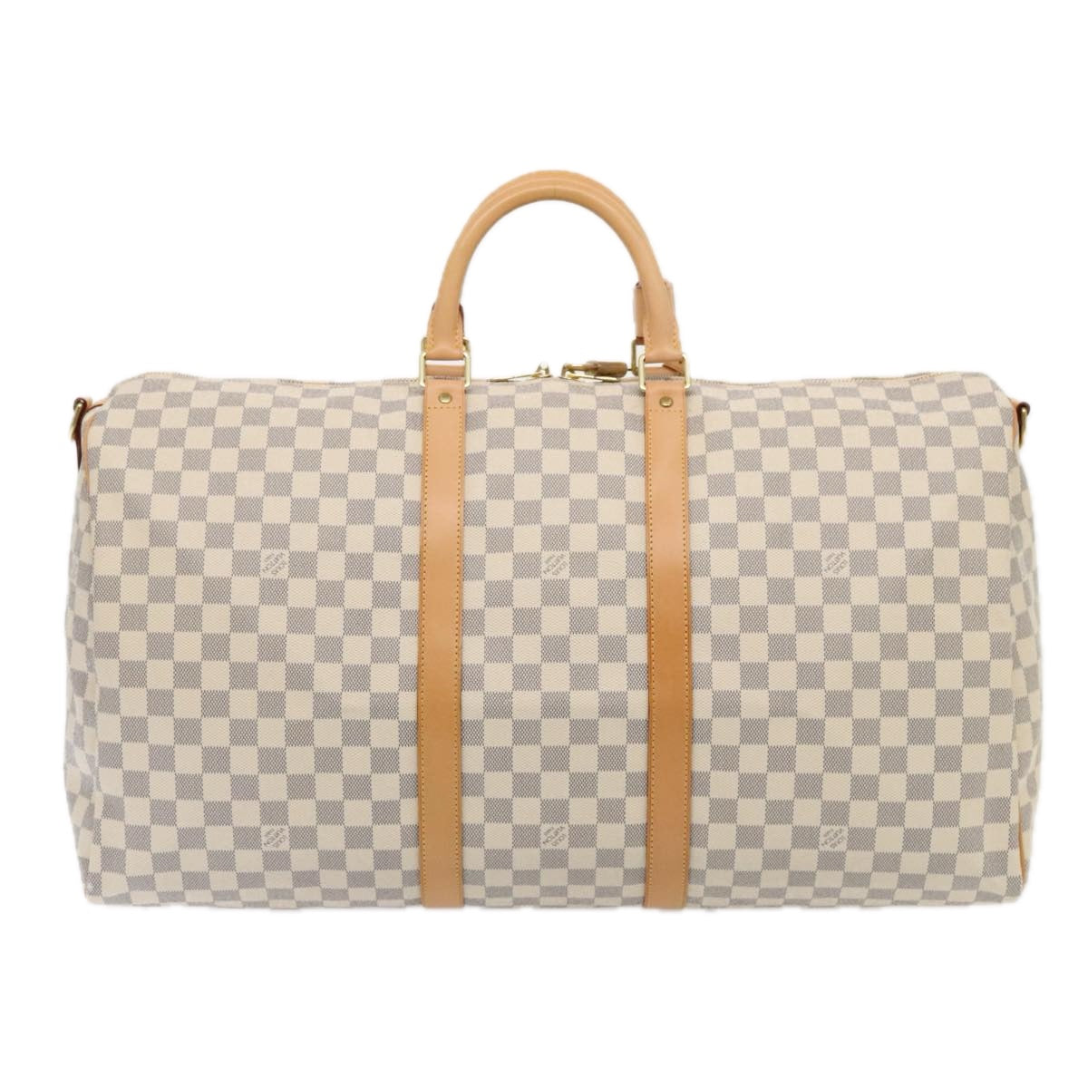 LOUIS VUITTON Damier Azur Keepall Bandouliere 55 Boston Bag N41429 Auth 78568SAV