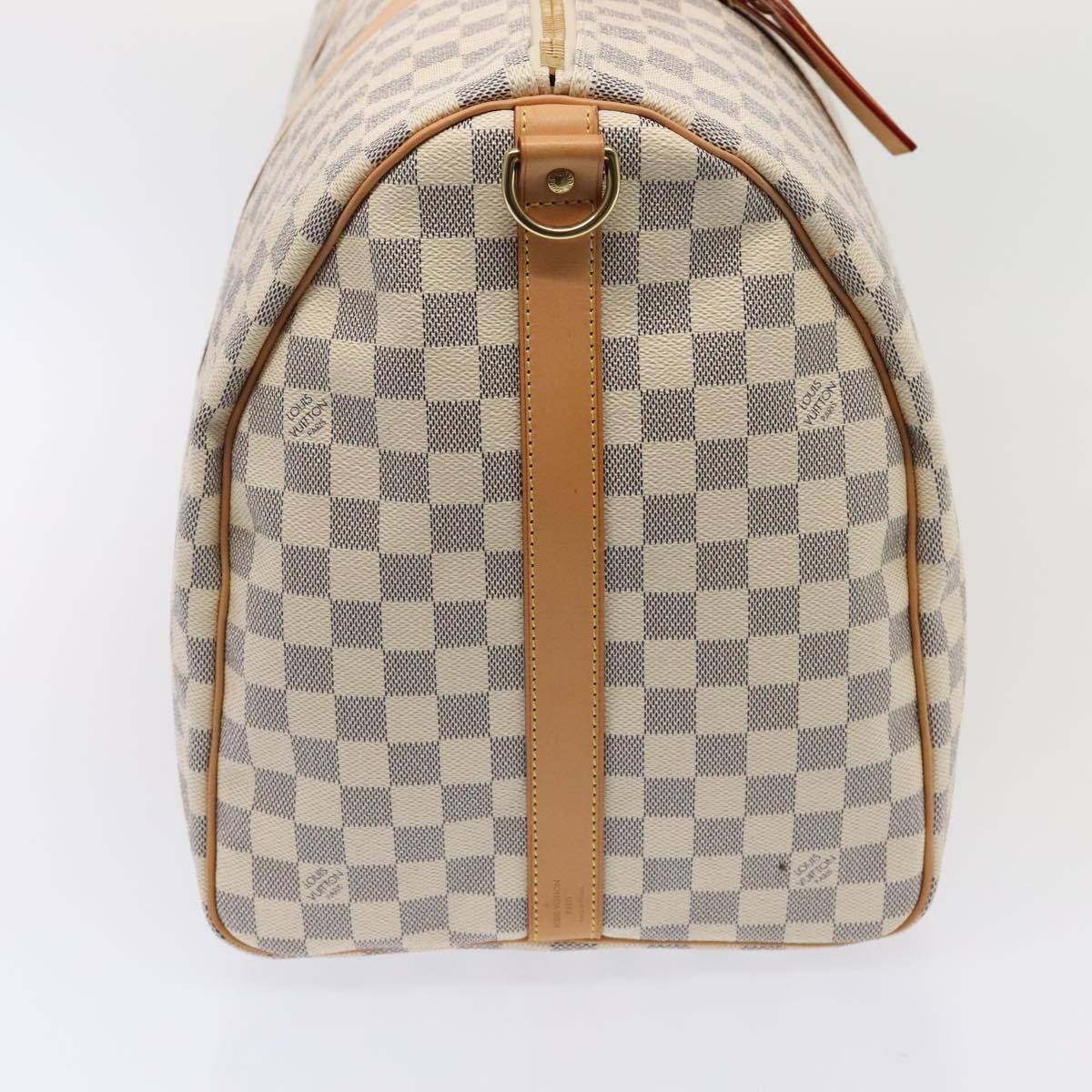 LOUIS VUITTON Damier Azur Keepall Bandouliere 55 Boston Bag N41429 Auth 78568SAV