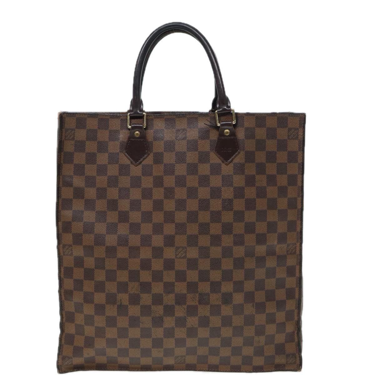 LOUIS VUITTON Damier Ebene Sac Plat Hand Bag N51140 LV Auth 78575