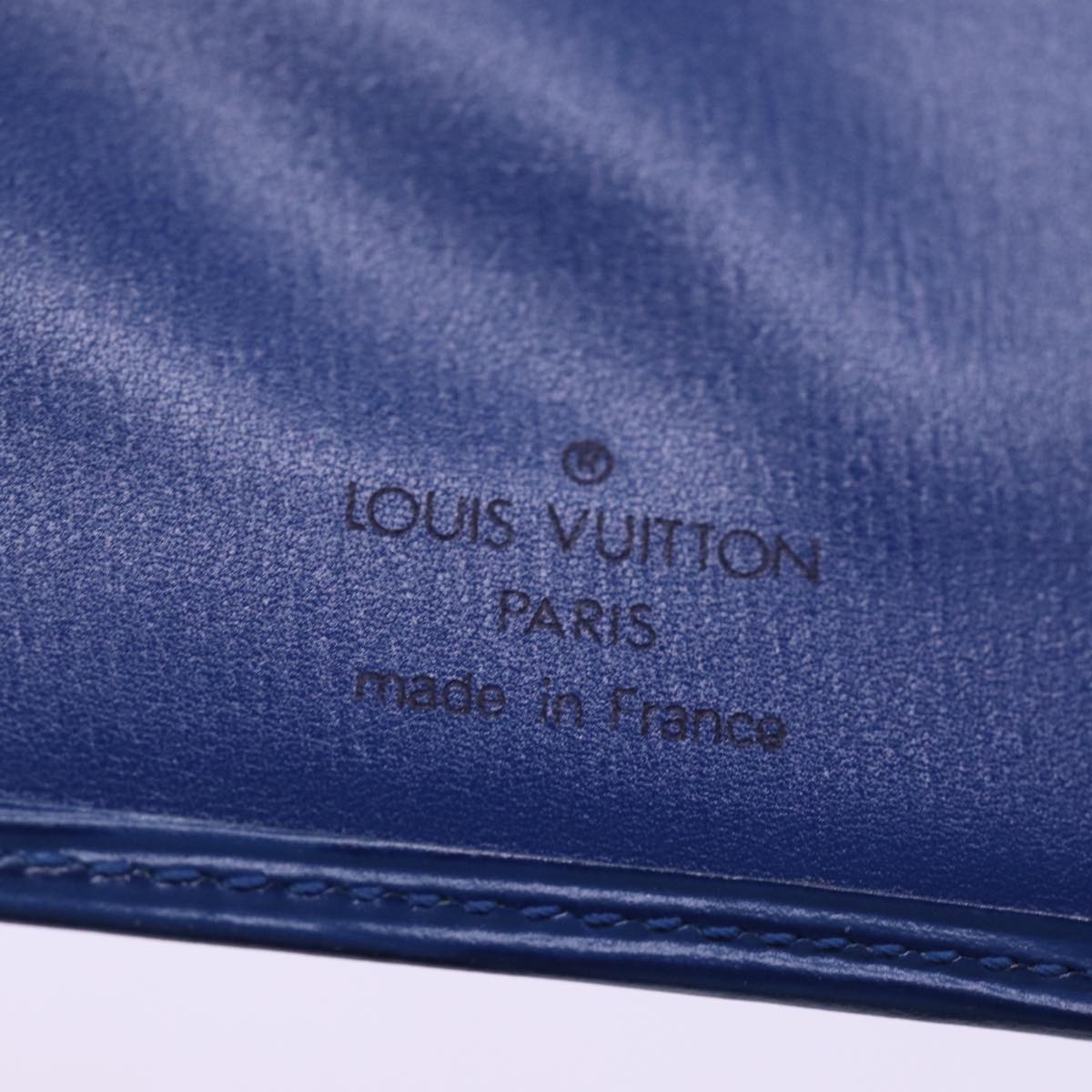 LOUIS VUITTON Epi Long Wallet Blue LV Auth 78601