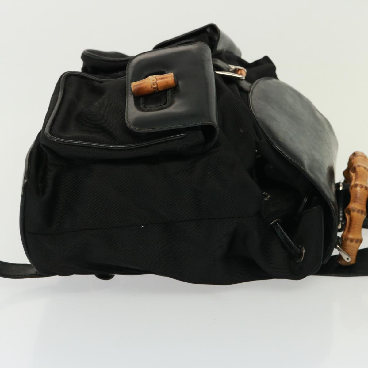 GUCCI Bamboo Backpack Nylon Black 003 2058 0016 5 Auth 78797