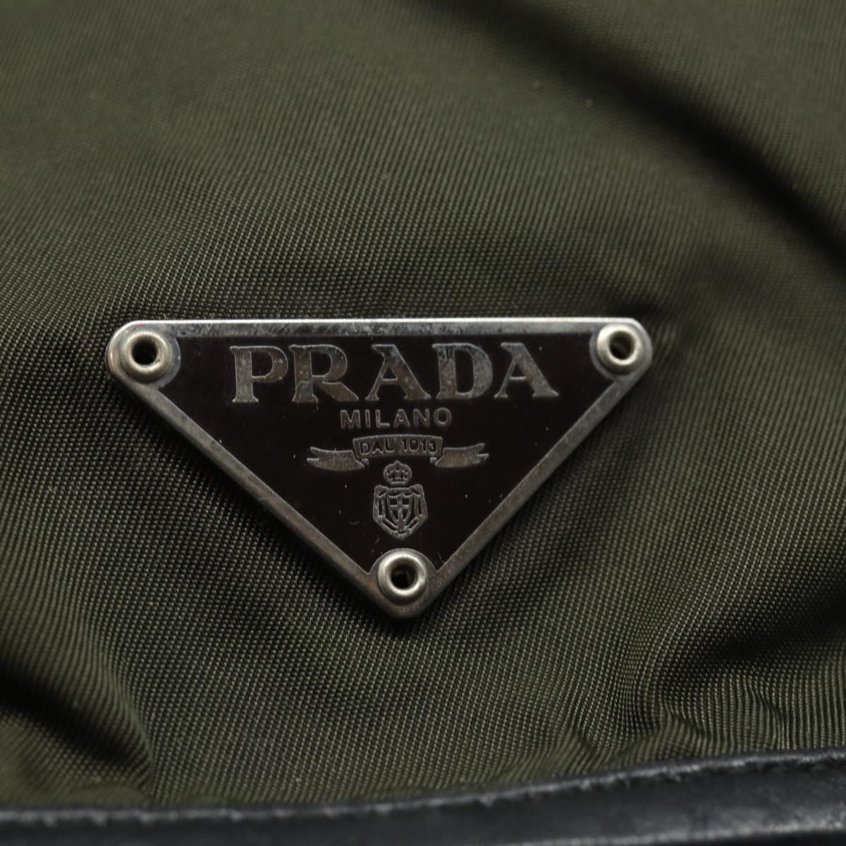 PRADA Backpack Nylon Khaki Auth 78806