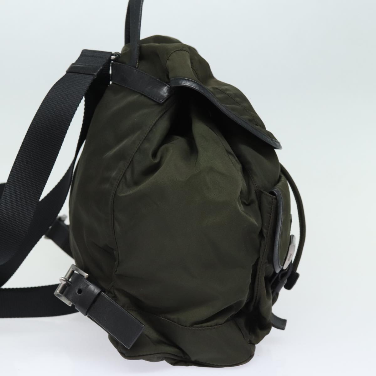 PRADA Backpack Nylon Khaki Auth 78806