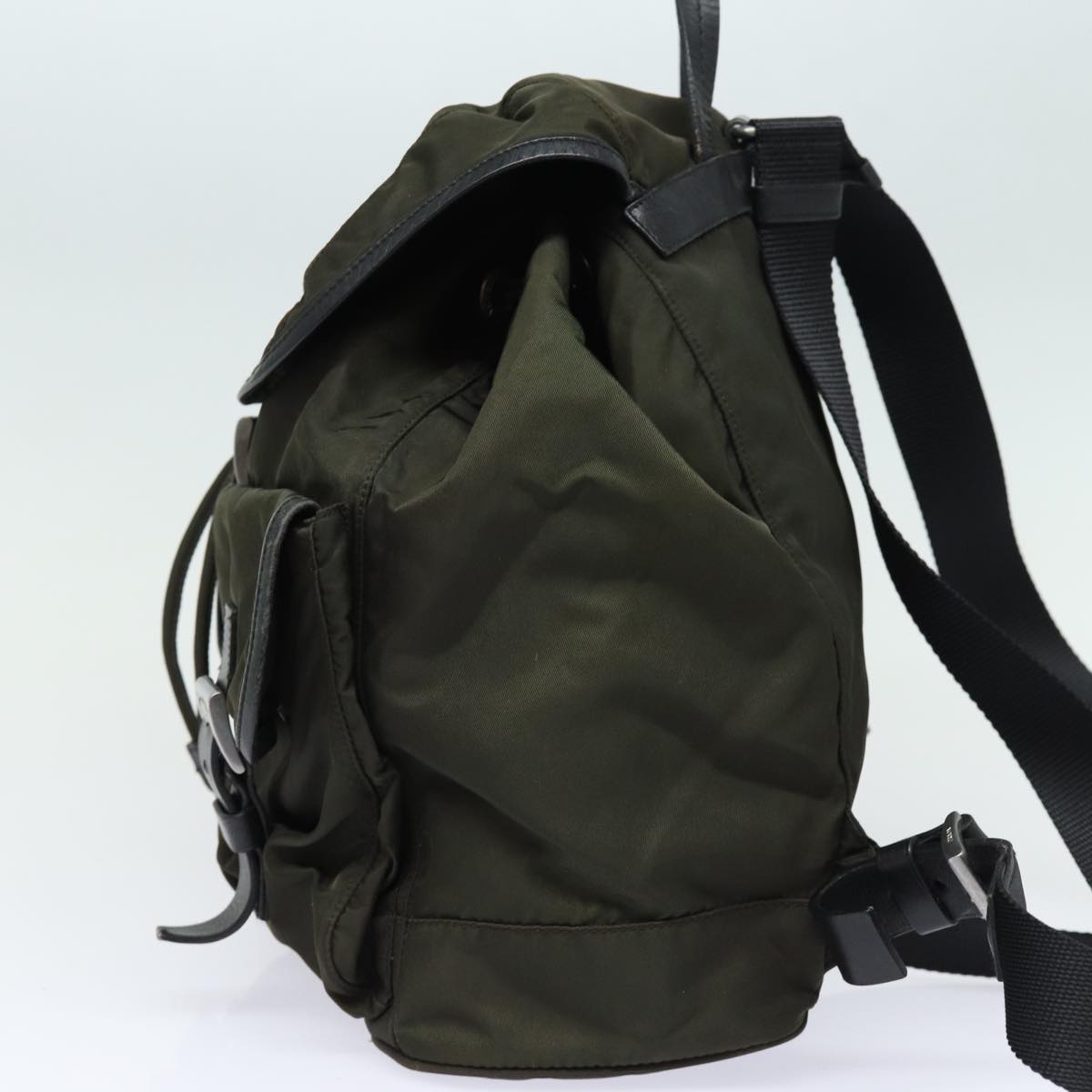 PRADA Backpack Nylon Khaki Auth 78806